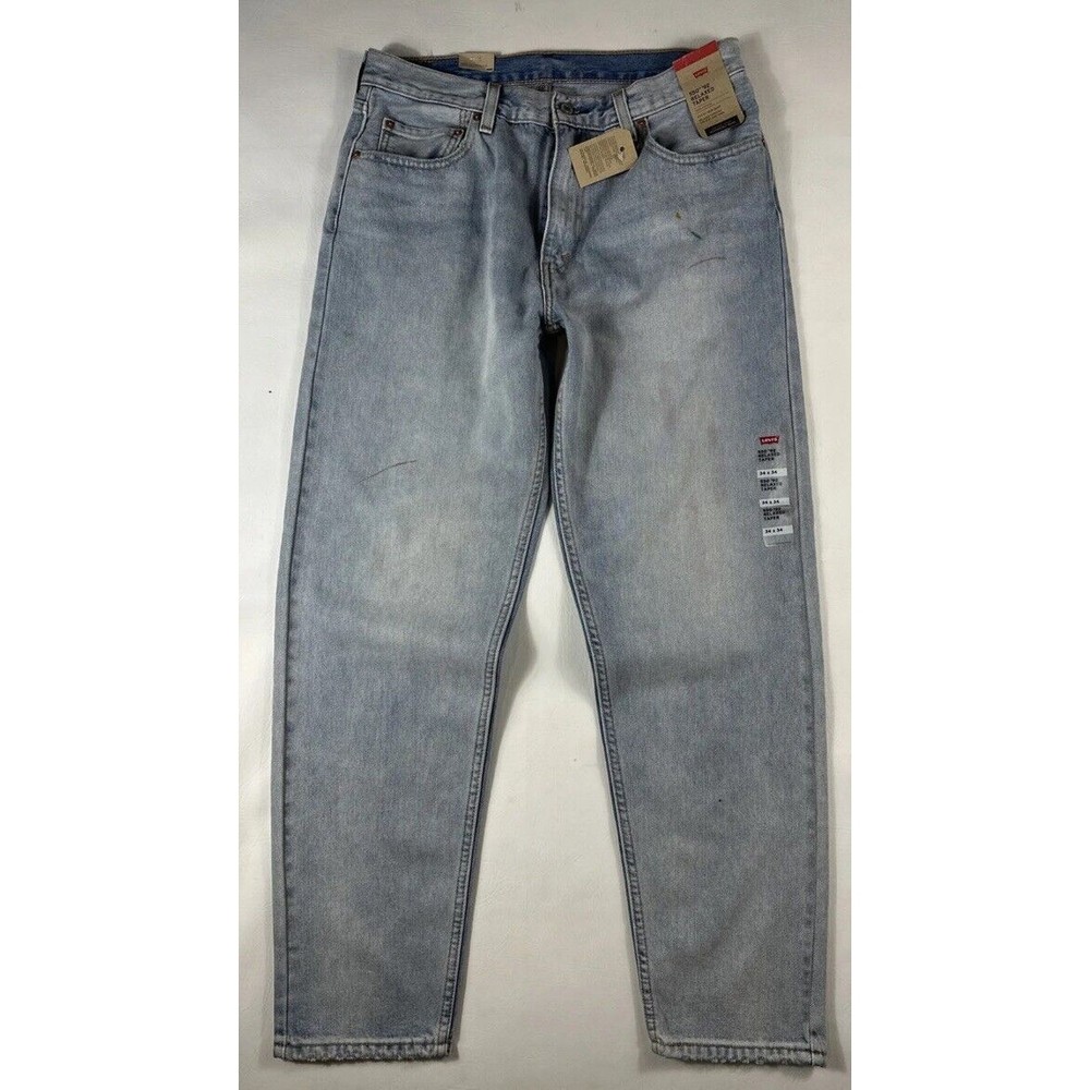 Levi's 550 '92 Relaxed Taper Jean Paint Splatted Light Blue Men’s Sz W34 L34 NEW